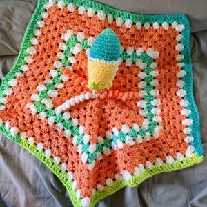 Crochet Baby Blanket with Toy